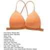 Soutien-gorge Triangle pour femmes, bretelles fines, enveloppant la poitrine, boucle avant, sans fil, côtelé, Sexy, dos croisé, intimes féminins, Bralette