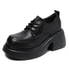 Casual Schuhe Aus Echtem Leder Plattform Penny Loafers Für Frauen Schnüren Weibliche Oxfords Luxus Wohnungen Einzigen Frau Frühling Sommer 2024