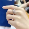 Cluster Rings Luxury Fashion Crown Coronation High Carbon Diamond Ring med 925 Stamp Zircon Female Proposal Valentine's Day Gift