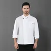 2019 neue Food Service Küche Arbeitsjacken Restaurant Chef Uniformen Sushi Bäckerei Café Kellner Catering schwarz weiß Mantel P8JG #