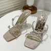 Pantofole TRILEINO 2024 Moda estiva PVC trasparente stile strano tacchi trasparenti sandali di cristallo da donna scarpe da sposa per feste