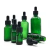 Bottiglie di stoccaggio Bottiglia di olio essenziale verde da 5 ml-100 ml Contagocce in vetro per essenza ricaricabile