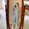 Maternity Dresses 2020 Autumn/Winter New Long Sleep Warm Inner Skirt Womens Knitted Dress Pregnant Womens SweaterL2403