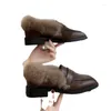 Casual Schoenen Luxe 2024 Mode Vrouwen Loafers Nepbont Slip-On Vrouw Lage Hakken Pluche Warme Boot Zapatos de Mujer