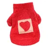 Vêtements pour chiens Pull facile à porter Love Heart Pattern Acrylique Imprimé Pet Cat Outfit Dress Up