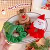 Hair Clips Cartoon Christmas Halloween Elastics Hair Ties Bracelet Santa Claus Christmas Tree High Ponytail Hair Rope Hair Accessories Gift Y240329