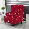 Chair Covers Merry Christmas Armchair Year Home Decor Stretch Printing Wingback All-inclusive 2024Xmas Sofa Slipcovers