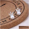 Stud Selling 45 Styles Korean Earrings Creative Super Shiny Diamond New Pearl Fashion Jewelry High Quality Drop Delivery Dhkoc