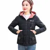 새로운 여자 겨울 짧은 재킷 숙녀가 두건을 내려 코트 파카스 여학생 편안한 따뜻한 코트 여성 다운 코트 재킷 c 82ls#