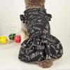 Vêtements pour chiens, tenue pour animaux de compagnie, tenue douce, robe noire sans manches, vêtements imprimés