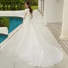 Roddrsya Spitze Hochzeit Dres Lg Ärmel Zivil Hoher V-Ausschnitt Vestidos de Novia Sparkling A-Linie Tüll Brautkleid Plus Größe W3tw #