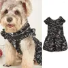 Vêtements pour chiens, tenue pour animaux de compagnie, tenue douce, robe noire sans manches, vêtements imprimés