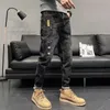 Jeans en denim déchiré pour hommes 2021 Nouvelle marque coréenne à la mode Droite Lâche Slim Fit Casual Trou Hip Hop Adolescent LG Pantalon G0NL #