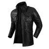 cowhide m65 Hunting Genuine Leather coat men's Leather windbreaker middle lg Jacket Motorcycle Leather Coat 62tf#