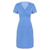 nurse Working Uniforms 2022 Women Casual Short Sleeve V-neck Solid Work Uniform Pocket Dr Summer Medical Uniforms For Women T4dP#