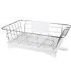 Andra hushållsorganisationer Dish Rack Drainer Holder Kök Torkning Organiser Stål Rostfritt bestick tallriksbricka Silar Trä S OT03C