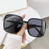 Lunettes de soleil transparentes tendance résistantes aux UV rétro extérieur UV400 mètres ongles carrés dégradés décoration noir