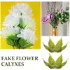 Fleurs décoratives 50 pièces accessoires de fleurs matériaux de bricolage artificiels sépales chrysanthème calices en plastique fausse Rose