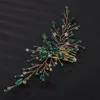 Gold Green Rhineste HeadPice for Women Wedding Hair Peigt Handmade Crystal Bridal Headwear Tiara Fi Girl Hair Actures G6D5 #