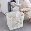 Sacs à linge 35 L panier de rangement en plastique panier blanc avec poignée paquet de 4