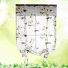 Rideau floral romain semi-transparent de fenêtre de fenêtre ombragée à cravate blinds pour le salon chambre de balcon 1 x 16m (jaune)