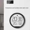 Horloges murales Horloge numérique avec alarme de température et d'humidité Bureau moderne pour bureau cuisine chambre ou salon