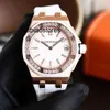 Mens Mechanical Luxury Watch Color Oak Zircon Diamond Rubber Strap Large Dial Goddess Trend Swiss Brand Wristwatch 5Q2R