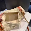 حقائب وسادة Raffia المنسوجة مصممة الشاطئ كروسد أكياس رسائل أزياء حقائب اليد الأسطوان