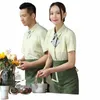 Western Restaurant Cafe Hotel Kellner Arbeitskleidung Sommer Kurzarm Hot Pot Restaurant Catering Uniform Herren- und Damen-Halb-Fas V6lz#