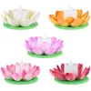 Castiçais 4 Pcs Bateria Velas Lotus Light Piscina Luzes