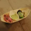 Stoviglie usa e getta 50 pezzi Barca Sushi Cake Tool Vassoio da portata Ciotola in legno Catering
