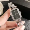 2024 Montre-bracelet de marque de mode pour femmes Carré Luxe Lady Girl style Chaîne en acier Bracelet bande montres à quartz Livraison gratuite
