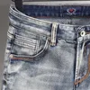 FI UOMINO VINTAGE jeans di alta qualità retrò blu elastico elastico slim fit jeans strappato uomini designer patched pantaloni denim 19cw#