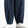 Männer Hosen Hosen Frühling Sommer Baumwolle Leinen Casual Pantalones Lose Breite bein Harlan Große Größe Junge Chinesischen Stil dünne Jogginghose