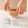 Cups Dishes Utensils Baby Wooden Tableware Set Sun Bamboo Wooden Plate Bowl Silicone Suction Wooden Handle Fork Spoon for Newborn Feeding Supplies 240329