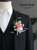 Corsages de seda GT Boutnieres Decoração de casamento Casamento Casamento Rose Pinage Pin Boutniere FRS para convidados rosa z7yr#