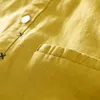 メンズカジュアルシャツコットンリネンシャツの男性ソリッド半袖スリムボタンダウン品質マンダリンドレスカミサマシナドロップ配信アパdhkzm