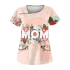 T-shirt da donna Festa della mamma Tasca a doppio strato Abiti protettivi da lavoro Top Camicetta moda donna 2024 Camicia per Y2k