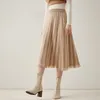 Skirts 2024 Women's Fashion Autumn And Winter Cashmere High Waist Umbrella Skirt Vintage Tassel Knitted Loose Abstract Stripe