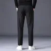 Jesienne zimowe męskie spodnie Business Slim Slim Fit Elastyczna talia Jogger Koreański klasyczny klasyczny czarny szary spodnie Mężczyzna 240319