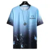 Men's Short Sleeve T-shirt Fashion Brand Ice Ins 2022 Summer Korean Fashion Gradient Sports T-shirt Casual Top