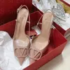 Lyxdesigner kvinnor högklackade sko senior modeskor brev bröllop middag kvinnors sandaler