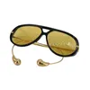 Innovativi occhiali da sole firmati da uomo proteggono gli occhi ovali viola marroni lenti adombrate in acetato occhiali moda durevoli lunette de soleil occhiali tono oro ga0136 C4