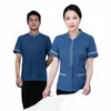 Vêtements de travail de nettoyage Chambre d'hôtel pour femmes Vêtements de serveur d'hôtel Nettoyage de propriété d'été PA Service de nettoyage Uniforme à manches courtes i0hC #