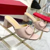 Obcasy Designer Slajdes Women Słowe seksowne platformy Sandały oryginalne skórzane buty z pudełkiem