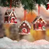 New Christmas Theme LED Pendant Snowman Gingerbread Santa Claus Light House Soft Pottery Hanging Tree Home New Year Party Decoration