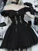 altgoth Vintage Gothic Princ Dr Women Dark Harajuku Lace Up Cross Corset Dr Streetwear Partywear Lolita Dr Female c900#