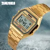 Wristwatches SKMEI Luxury Brand LED Digital Sport Watch Fashion Casual Gold Wrist Watch Men Stainless Steel Military Waterproof Wristwatches 24329