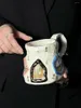 Tazze Tazza in ceramica dipinta a mano Succo di caffè Design ad alta capacità per la casa Set per la colazione Set da tè per ragazze creative Regali per le vacanze