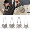 Evening Bags Metal Mini Shell Bag Fashion Heart Shaped Chain Crossbody Lipstick Women